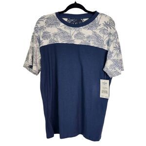 Company 81 Blue T-Shirt NWT Size Large Blue Tropical Palm Print Tee